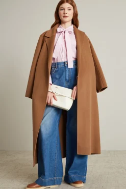 Camicia in popeline con foulard - Rosa Bianco