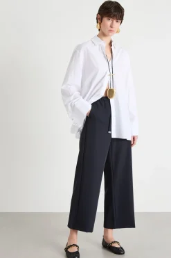 Camicia in popeline con lacci - Bianco