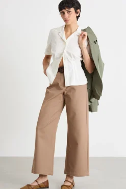 Camicia in popeline con pinces - Bianco