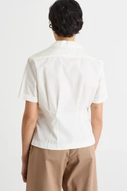 Camicia in popeline con pinces - Bianco