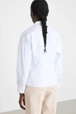 Camicia in popeline con tasche - Bianco