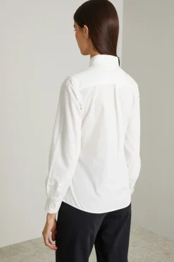 Camicia in popeline con taschino - Bianco