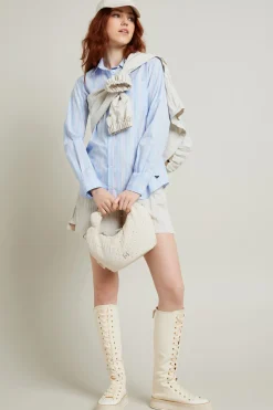 Camicia in popeline con taschino - Celeste Rosa
