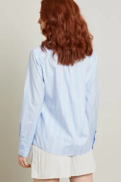 Camicia in popeline con taschino - Celeste Rosa