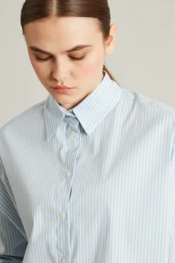 Camicia in popeline di cotone - Azzurro