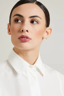 Camicia in popeline di cotone - Bianco