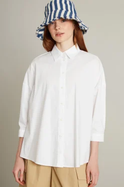 Camicia in popeline di cotone - Bianco