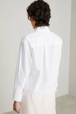 Camicia in popeline ricamata - Bianco