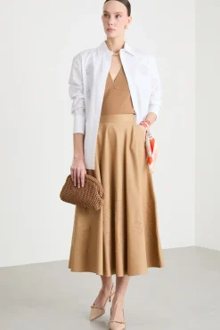 Camicia in popeline ricamato - Bianco