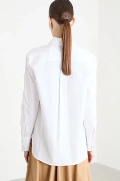 Camicia in popeline ricamato - Bianco