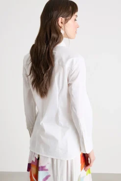 Camicia in popeline stretch - Bianco