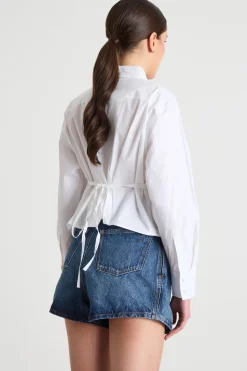Camicia in popeline stretch - Bianco
