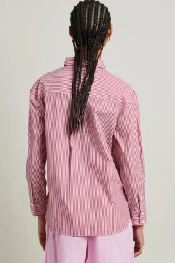 Camicia in popeline tinto filo - Mattone Bianco