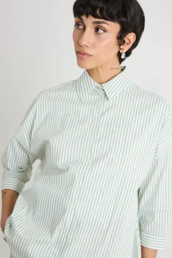 Camicia in popeline - Verde