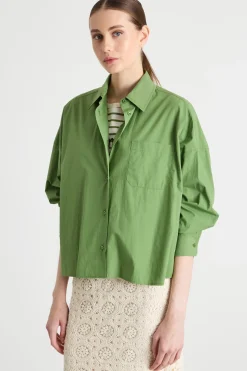 Camicia in popeline - Verde