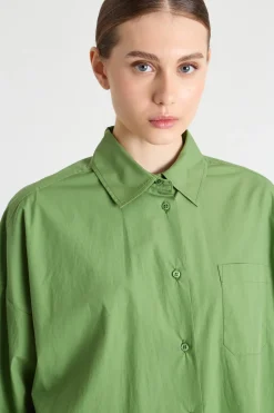 Camicia in popeline - Verde