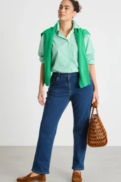 Camicia in popeline - Verde Bianco
