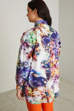 Camicia in popeline - Viola Argento Oro