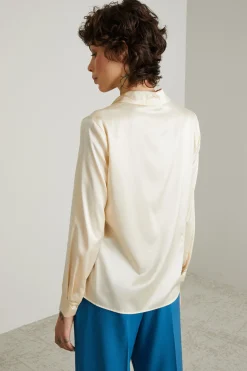 Camicia in raso di seta - Champagne