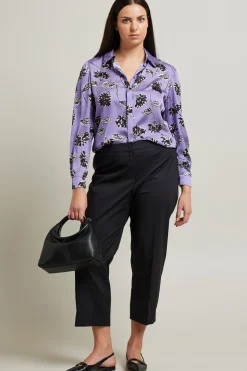 Camicia in raso - Lilla Nero