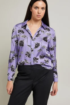 Camicia in raso - Lilla Nero