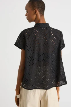 Camicia in sangallo - Nero