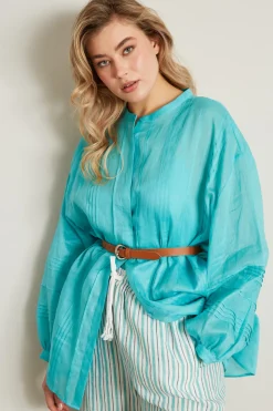 Camicia in tela - Azzurro