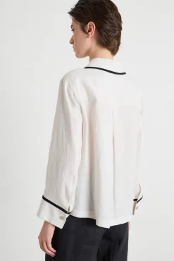 Camicia in tela - Bianco Nero