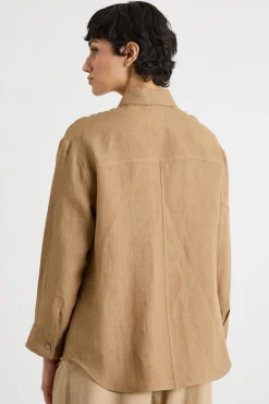 Camicia in tela - Cammello