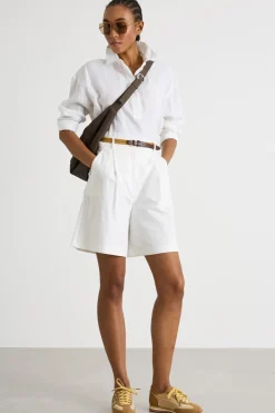 Camicia in tela con spacchi - Bianco