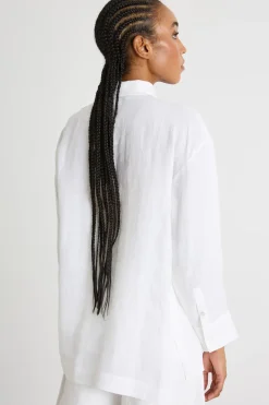 Camicia in tela con spacchi - Bianco