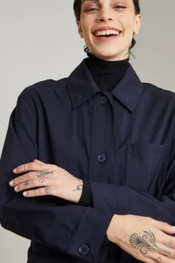 Camicia in tela di lana - Blu Notte