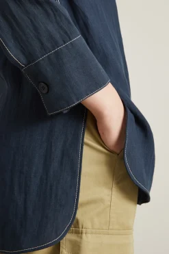 Camicia in tela di lino - Blu Notte
