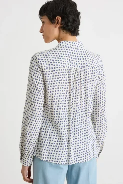 Camicia in tessuto stampato - Bianco Blu