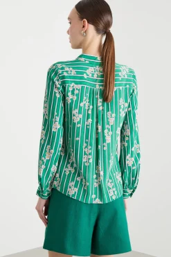 Camicia in tessuto stampato - Verde Bianco