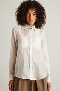 Camicia in voile con taschini - Bainco