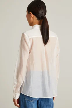 Camicia in voile con taschini - Bianco