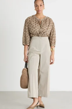 Camicia in voile con top - Beige