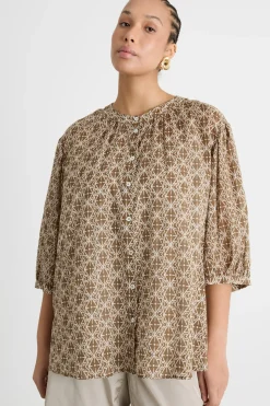 Camicia in voile con top - Beige