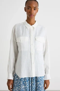Camicia leggera con tasche - Bianco
