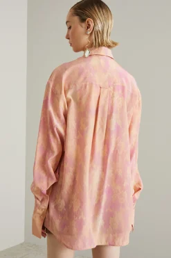 Camicia over con maxi polsino - Rosa