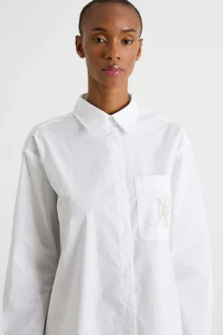 Camicia oversize con stampa - Bianco