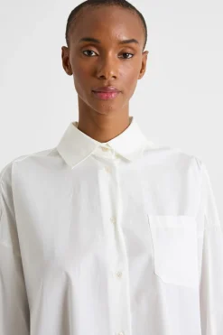 Camicia oversize in popeline - Bianco