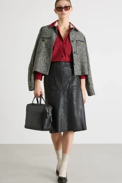 Camicia oversize in popeline - Rosso