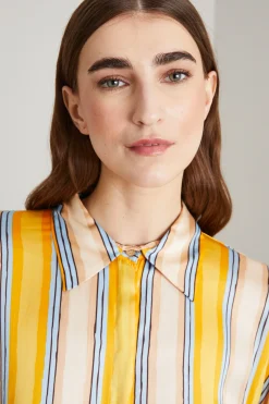 Camicia poncho - Giallo Azzurro Bianco