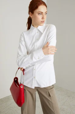 Camicia sfiancata in tela - Bianco