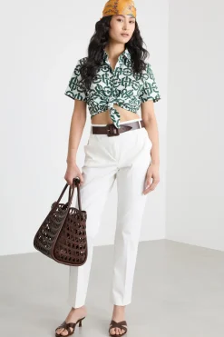 Camicia stampata a manica corta - Verde
