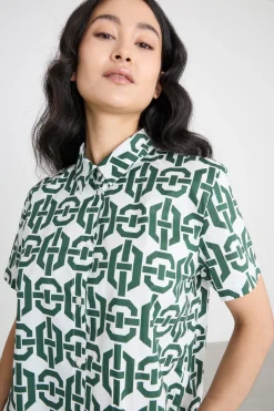 Camicia stampata a manica corta - Verde