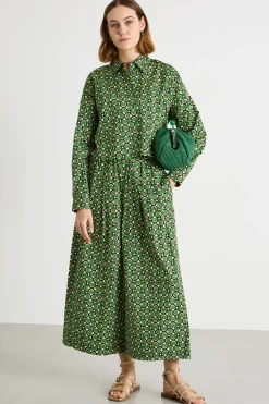 Camicia stampata asimmetrica - Verde