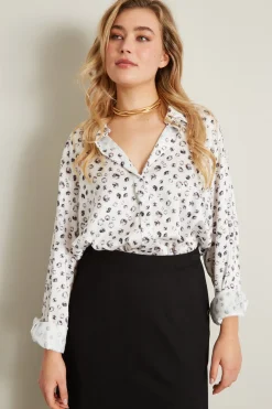 Camicia stampata - Bianco Argento